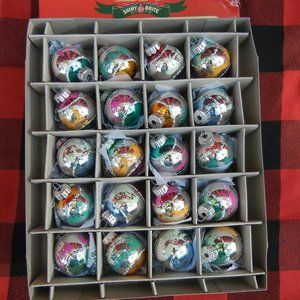 Radko VC  Round Signature Scenes - 20 Glass Ornaments 1.25 Inches